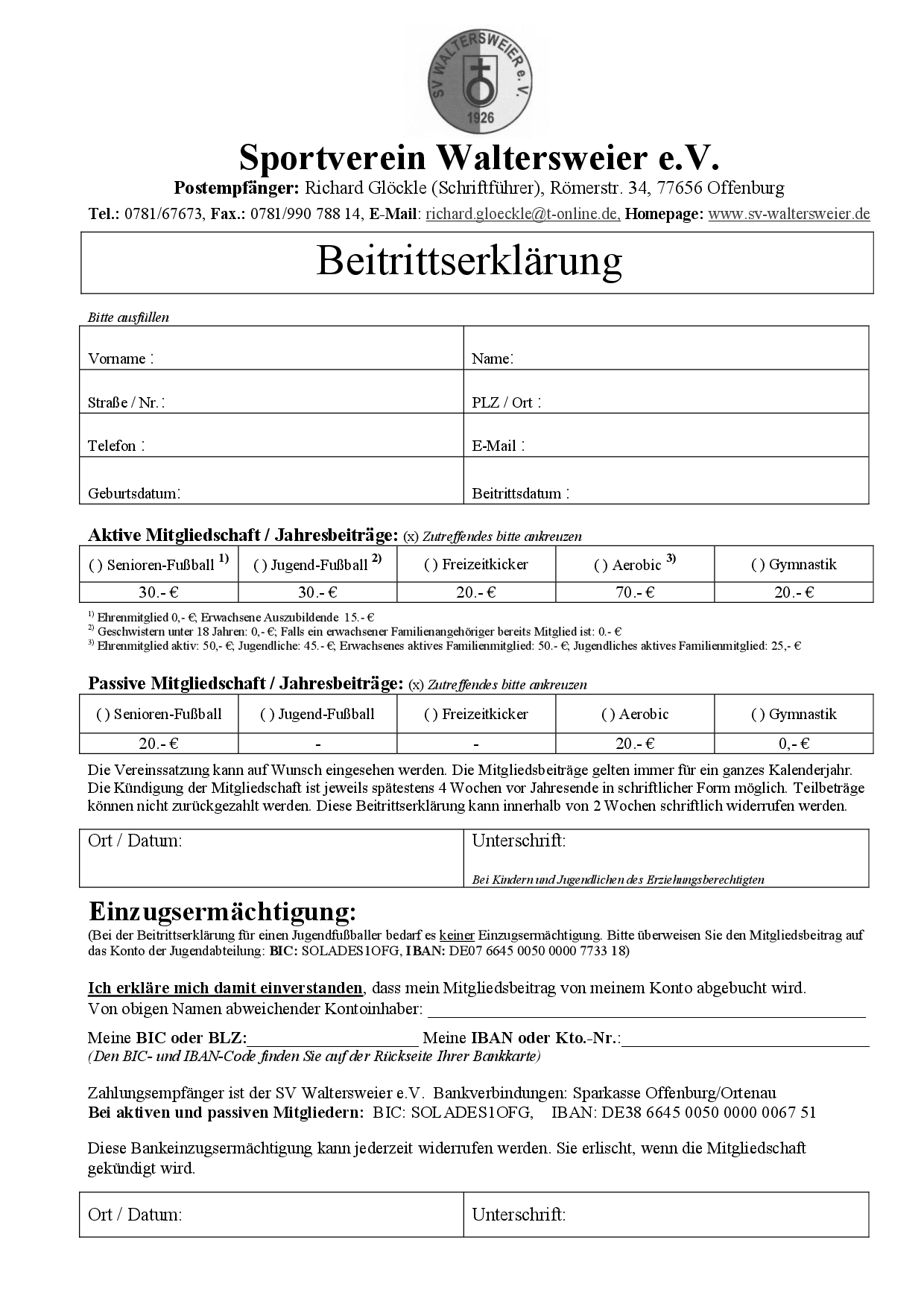 Beitrittserklärung